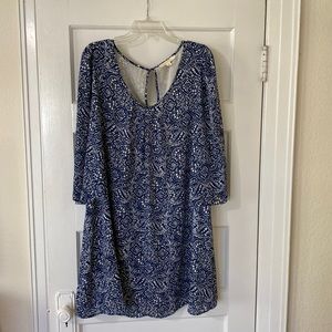 Paper Crown x Anthropologie Navy & White Swing Dress